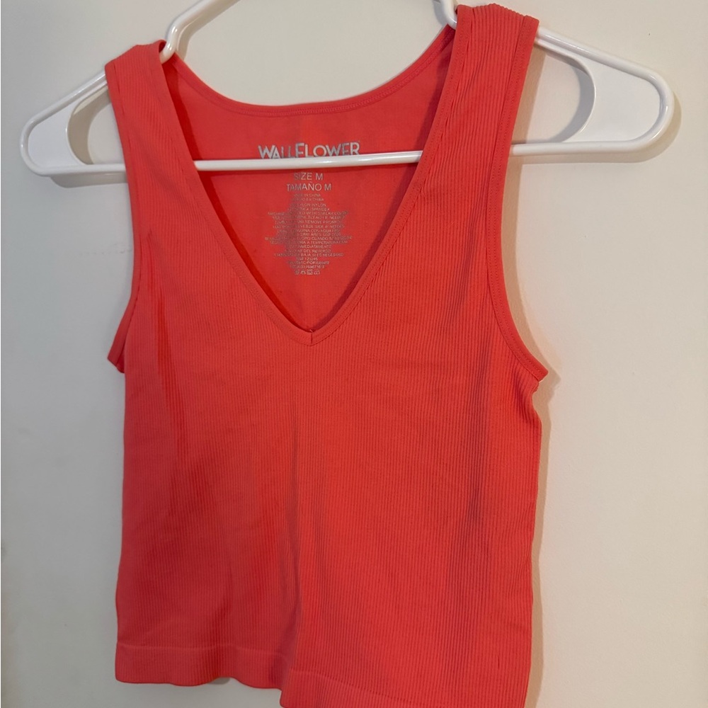 Wallflower Orange Fitted Crop Tank Top